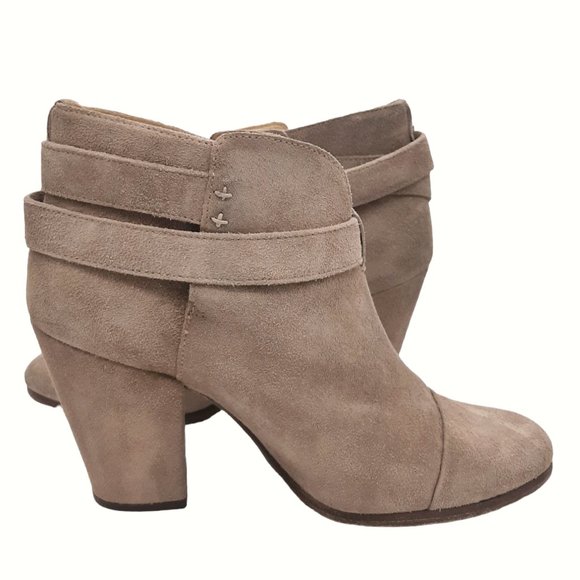 Rag & Bone Harrow Ankle Wrap Fringe Beige Suede Ankle Boots 39.5 - Picture 8 of 16